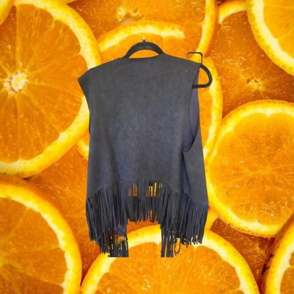 Shein Black Vest with Fringe Size 3XL RP‎ - Picture 6 of 7